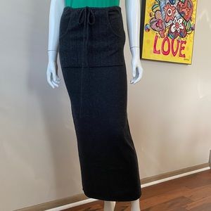 Time Is Inc. full length cashmere pencil skirt in steel grey